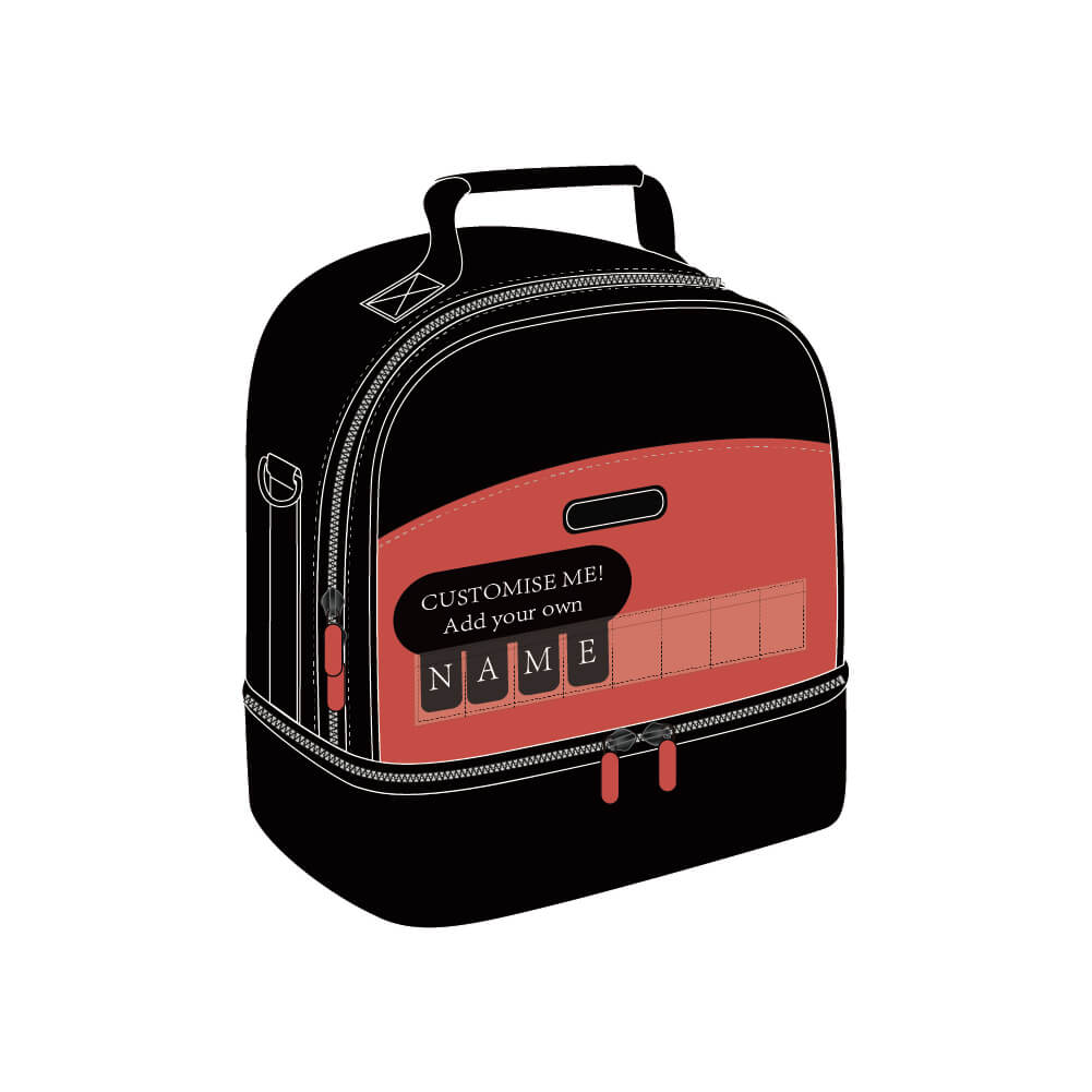 Durable Black and Red Design Lunch Bag