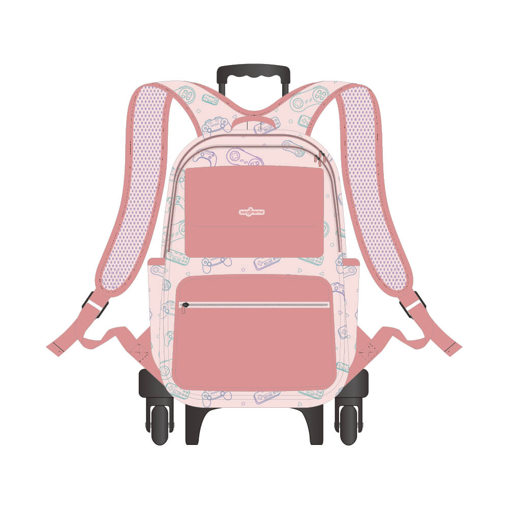 Game-Themed Trolley Bag – Pink