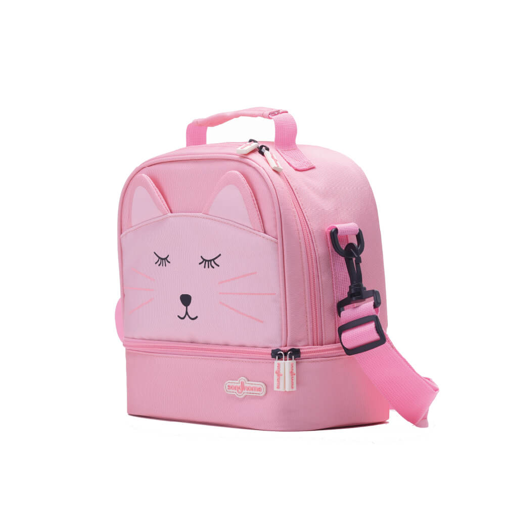 Lunch Bag with Cat Design – Pink