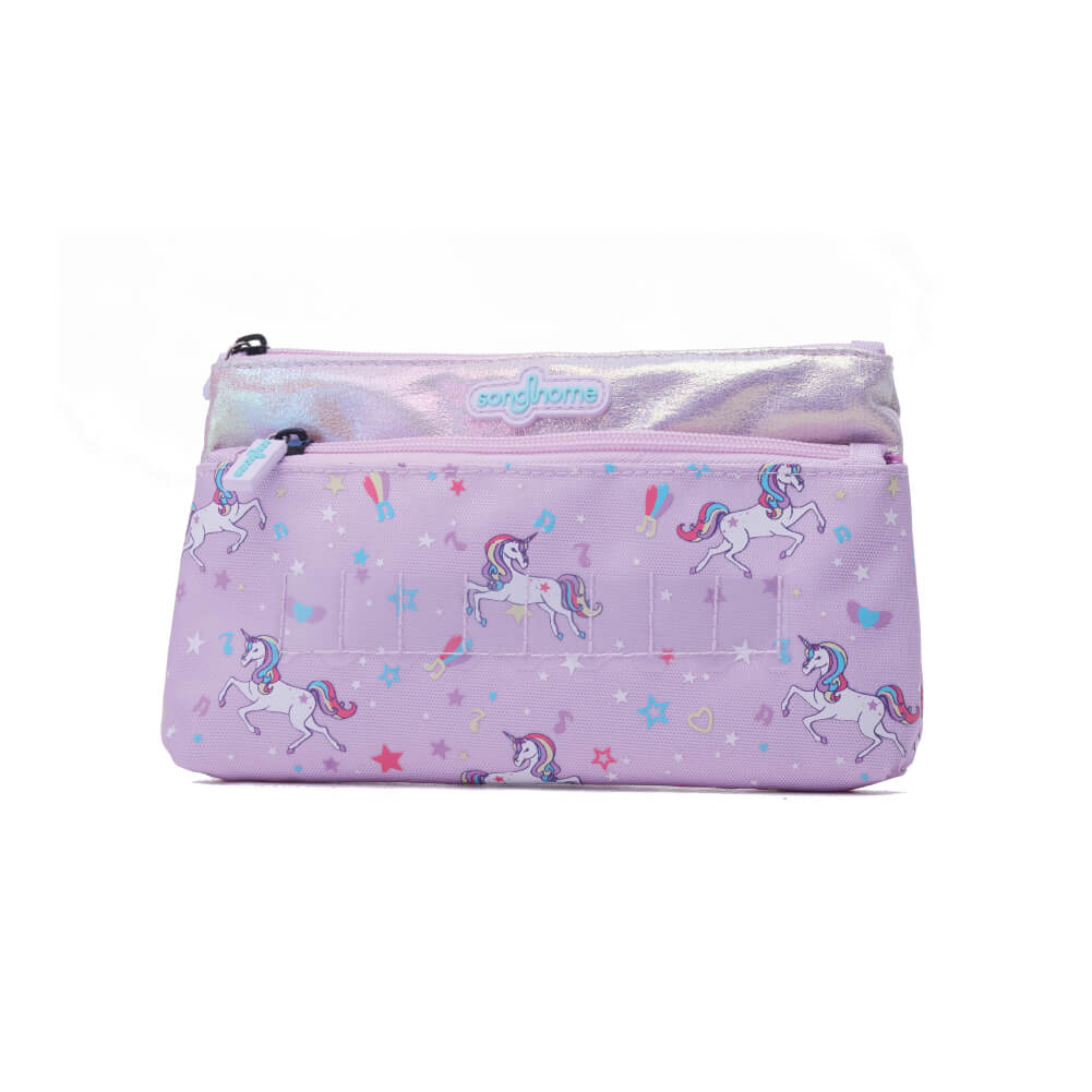 Unicorn Printed Pencil Pouch – Pink